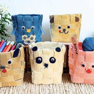 craft bande panier pot à crayon animal