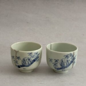 Lot de deux o-choko motif bambou
